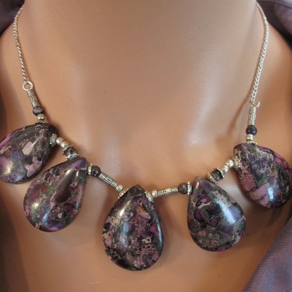 TURQUOISE GEMSTONE LADIES NATURAL 925 STERLING SILVER NECKLACE - Picture 7 of 8